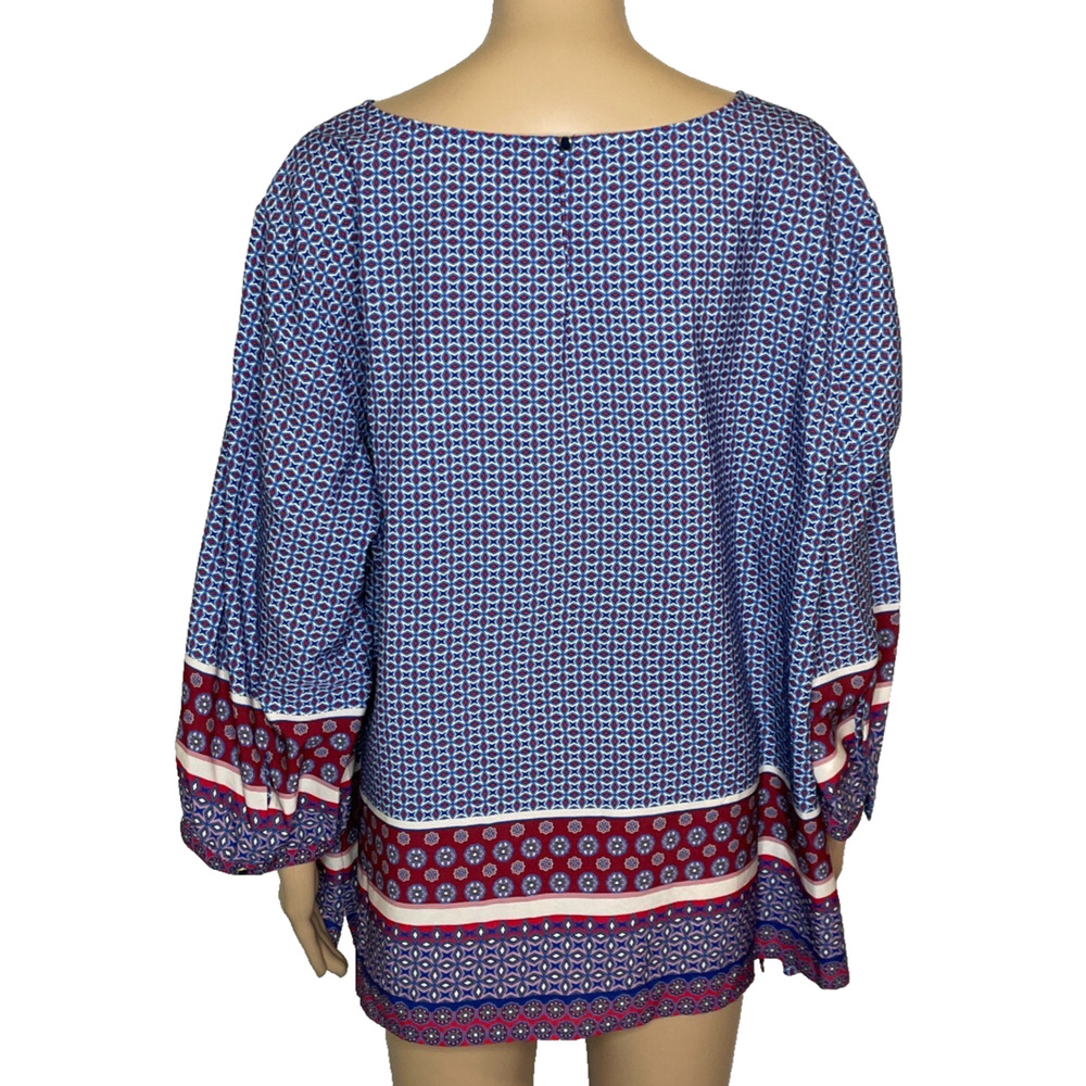 Women's 2x Talbots Blue Patterned 100% Polyester … - image 3